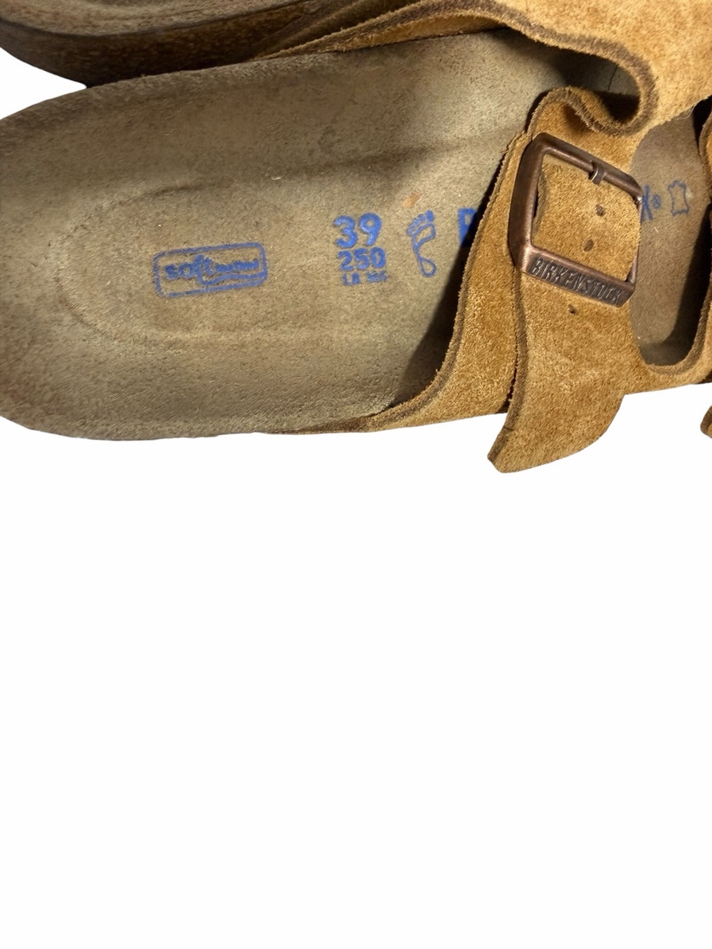 Birkenstock Arizona Soft Footbed Tan Suede Sandals - Picture 7 of 11